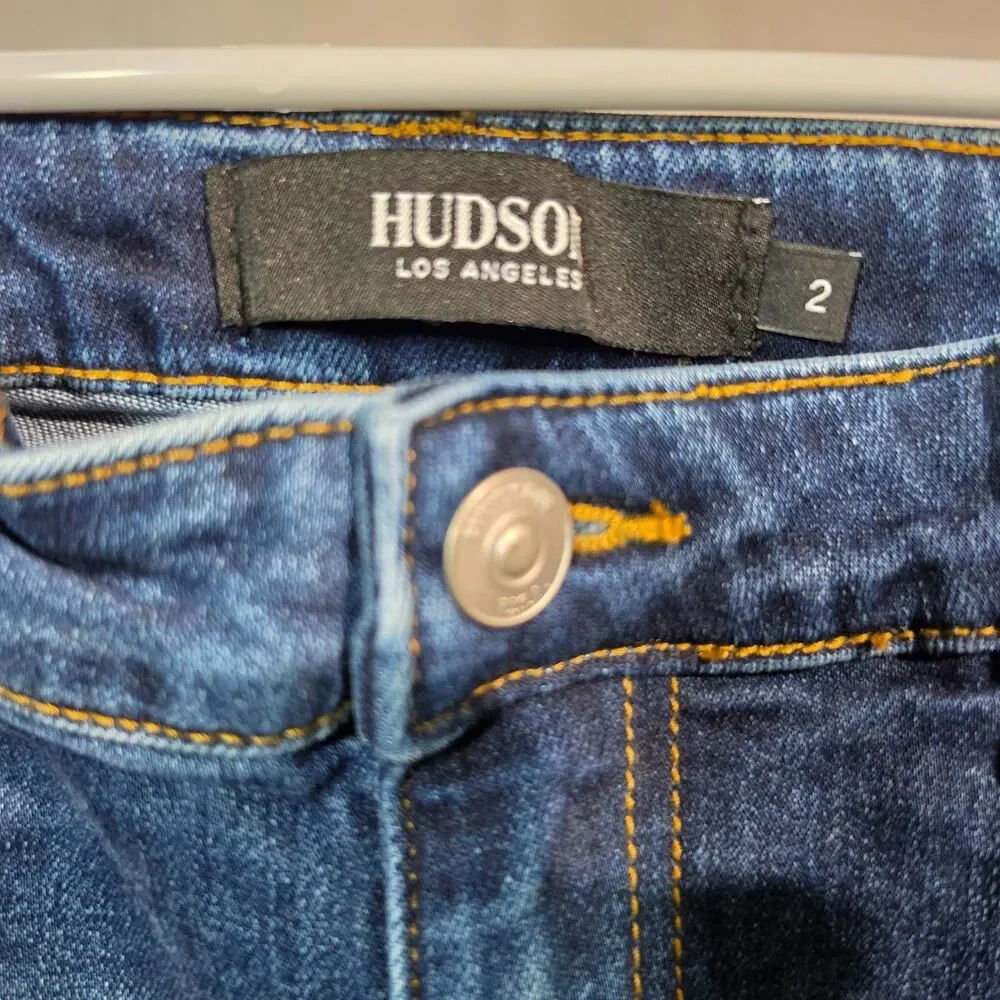 Hudson Jeans Women's Denim Shorts Cuffed Dark Blue Wash Size 2